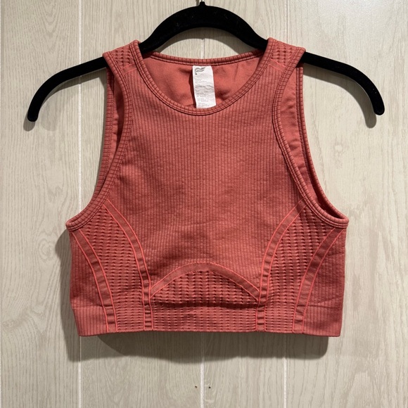 Fabletics Ribbed SculptKnit Crop Tank Top | Medium | Terracotta - Picture 1 of 4
